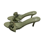 ZA Home 2025 New Women's Shoes Green Petals Low Heel Temperament High Heels High-Heeled Shoes Behind The Shallow Mouth Stumbling Single Shoes HZ0115
