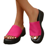 Summer Word Thick-Bottomed Slippers Large Code 2025 New Thick-Bottomed Head Wide Strip Slippers Women's Shoes HZ0115