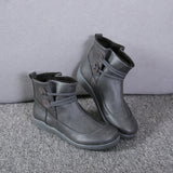 2025 New Flat-Bottomed Plus Velvet Lady Warm Short Boots Winter New Martin Boots Yingfeng Ms. Short Boots HZ0115