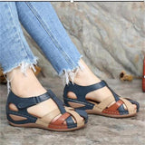 Women's Sandals 2025 Summer New Retro Round-Headed Slope And Hollow Women's Shoes Casual Sandals HZ0115