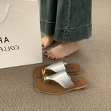 Fashion Leisure Cover Flat-Bottomed Slippers Women's Summer Wear 2025 New Seaside Resort Beach Shoes Roman Sand Slippers HZ0115