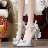 Adult Gift 18-Year-Old High Heels Female Students Heel Crystal Shoes Temperament Princess To Send Girlfriend Rite Birthday Gift HZ0115