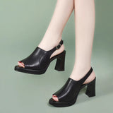 Fashion Cool Boots Women Summer New Sandals Women Thick Fashion Trend Fish Mouth High Heel Sandals Behind The Empty Buckle HZ0115