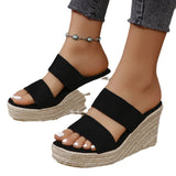 2025 New Summer Slope And Thick-Soled Sandals Plus-Size Shoes With Casual Fish Mouth Thick Soles HZ0115