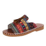 Large-Size Flat-Bottomed Slippers Women's 2025 Summer New Wear Thai Thai Sand Beach Cool Slippers Women's Shoes HZ0115