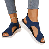 Large-Size Sandals Women 2025 Summer New Thick Bottom Slope With Fish Mouth Net Breathable Lady Wearing Sandals HZ0115