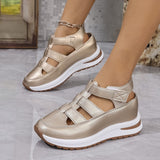 2025 New Women's Thick Soles High Sandals Large-Size Hollow Round Head In High Sports Sandals HZ0115