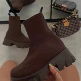 Women's Flying Sports Short Boots Women's Autumn And Winter New Women's Boots Large-Size One-Legged Pedal Socks Boots HZ0115