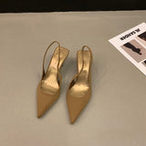 French High-Heeled Black Bag Head Sandals Fairy Shoes 2025 Spring And Summer Small High-End Feelds Of The Front Of The Steeple Single Shoe HZ0115