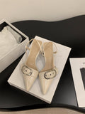 Small French Silver High-Heeled Shoes Bag Head Sandals Fairy Shoes 2025 New Spring And Summer Temperament Pointy Single Shoes HZ0115