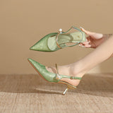High-Heeled Shoes 2025 New Chinese Style Temperament Sharp Fine Heel Single Shoes Fashion Sexy Fine Heel Women's Shoes Tide HZ0115