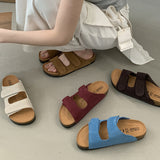 Magic Sticker Birken Shoes Thick-Soled Slippers Women's Summer Wear Soft Bottom 2025 Flat-Bottomed Boken Ugly Cold Slippers Tide HZ0115
