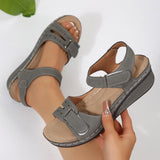 2025 Summer Women's Thick Bottom Heel Sandals Large Size Fish Mouth Wearing A Word Slope And Thick-Soled Sandals HZ0115