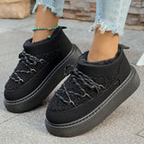 Thick Bottom Cross Strap 2025 Autumn And Winter New Fashion Plus Thick Warm Short Barrel Pedal Tight Cotton Shoes HZ0115