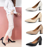 Fashion Single Shoes Women's Coarse Heel 202 Spring New Pointed Work Shoes Shallow One-Foot Pedal Korean Version Of High Heel Simple HZ0115