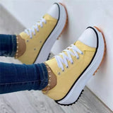 Large-Size Casual Single-Shoe Women's Shoes 2025 New Four-Season Round Head With Thick-Bottomed Canvas Shoes HZ0115