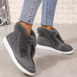 Autumn And Winter Women's Cotton Shoes Keep Warm And Velvet Thick Wool Wool Cotton Shoes Large Casual Comfortable Cotton Shoes HZ0115