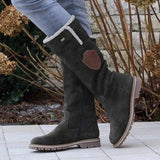 2025 Winter New Long-Winded Snow Boots Side Zipper Tumbling Through The Round Head High-Twind Lady Large Size Snow Boots HZ0115