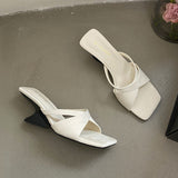 New Chinese Style Exotic Slope And Exposed Cool Slippers Women's Summer Niche Design Head High And Word Slippers HZ0115