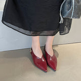 French Pointed Cat Heel Single Shoes Women 2025 Spring New High-Heeled Fine Heel Shoes Work Shoes HZ0115