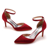 7 Cm Fine Heel Plus-Size Sandals Banquet Women's Shoes High-Heeled Sandals High-Heeled Sandals Satin Dress Long Skirt Shoes HZ0115