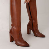 Dropshopping2025 Winter New Fashion High-Tend Size 40-43 Pointed Side Zipper High-Sleest Girl HZ0115