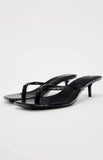 ZA Spring New 2025 French Head High Heel Women's Shoes Black Characters Open After The Toe And Fashion Cool HZ0115