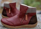 Large-Size Short-Box Martin Boots Women's Boots 2025 Autumn And Winter New Zipper Flat Bottom Recreational Snow Boots Cotton Boots Thick Bottom HZ0115
