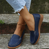 Single-Shoe Large-Size New Bean Shoes Women's 2025 Summer Round Head Flat Simple Casual Mother Shoes Lefu Shoes HZ0115