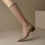 2025 New Spring And Summer Long Boots And Net Boots Empty Cool Boots Summer Breathable Mesh Yarn Long Boots HZ0115