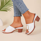 Fish Mouth Slippers Women 2025 Summer New Size Coarse And Fang Buckle Type High Heel Slippers HZ0115
