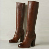 Wish Autumn And Winter New Side Zipper High Coarse And Ladies Large Fashion Boots HZ0115