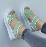 2025 New Large-Size Thick-Soled Sandals Women's Flat-Bottomed Magic Sticker Women's Beach Sandals HZ0115