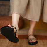 French Flat-Bottomed Small Fragrant Wind Cover Toy Cool Slippers Women 2025 New Summer Wear Soft Bottom Beach Sandals HZ0115