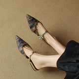 New Chinese-Style Brooding Low-Hee Half-Slippers Women's Summer New Word Thick And Pointed Lazy People Pack Cold Slippers HZ0115