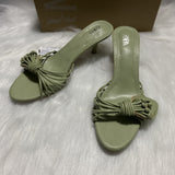 ZA Home 2025 New Women's Shoes Green Petals Low Heel Temperament High Heels High-Heeled Shoes Behind The Shallow Mouth Stumbling Single Shoes HZ0115