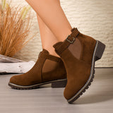 Vintage Short Boots Women's New Short-Box Retro Coarse And Flat-Bottomed Martin Boots Side Zipper British Style Women's Boots HZ0115