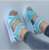 2025 New Large-Size Thick-Soled Sandals Women's Flat-Bottomed Magic Sticker Women's Beach Sandals HZ0115