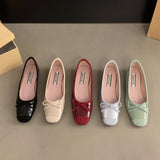 Inner Height French Small Red Single Shoes Women's Shoes Spring And Autumn 2025 Summer Bow Ballet Gentle Evening Shoes HZ0115