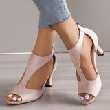 Simple Fashion After Zipper Bag And Fish-Mouthed Shoes Women's Summer Large Size Side-Shoe With Roman Sandals HZ0115