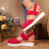 2025 New Bag Head One Word Tight Rope Thick Soles Empty Shoes Large Leisure Slope Sandals Women HZ0115