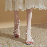 Sexy Transparent Sandals Women 2025 Summer Fashion New Fairy Wind Sheel With High-End High-Heeled Shoes HZ0115