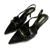 ZA Home 2025 New Women's Shoes Low Heel Temperament High Heels High-Heeled Shoes Black Shallow Back Triptling Muller Single Shoes HZ0115