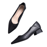Sharp Single Shoes Women 2025 Work Clothes To Work Shoes Coarse Heel Do Not Tired Women Shoes Professional Work Shoes Women Black HZ0115
