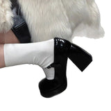 Fang Head Mary Treasure Shoes Children Small High Heels Waterproof Wedding Shoes Bridesmaid Shoes Buckle With Thick Heel Single Shoes HZ0115
