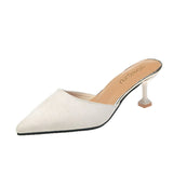 Women's Sandals Women's Fine Heel 2025 New Summer Women's Shoes Fashion High Heel Cool Slippers Women Wear Heel HZ0115