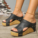 Large-Size Slopes And Slippers Women Wear 2025 Summer New Women's Thick Bottom Fish Mouth Slippers HZ0115