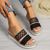 High-Heeled Slippers Women 2025 New Large Size 43 Rope Bottom Thick Bottom Fish Mouth Sandals Women HZ0115