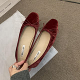 French Flat-Soled Bow Single Shoes Women 2025 New Spring Retro Grandma Shoes Ballet Shoes One Foot Stubble Shoes HZ0115