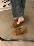 Flat-Soled Sandals Women 2025 New Summer Retro National Fairy Evening Wind Simia Beach Wearing Slippers HZ0115